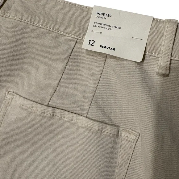NWT, J. Jill Denim High Rise Wide Leg Patch Pocket Jean Light Barley, Sz 12 R - Picture 13 of 13